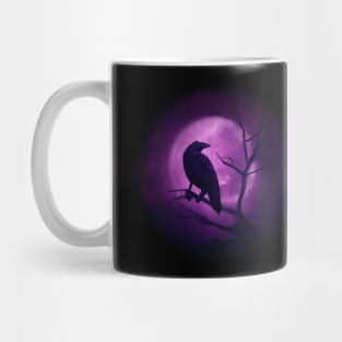 Raven and the full moon Mug